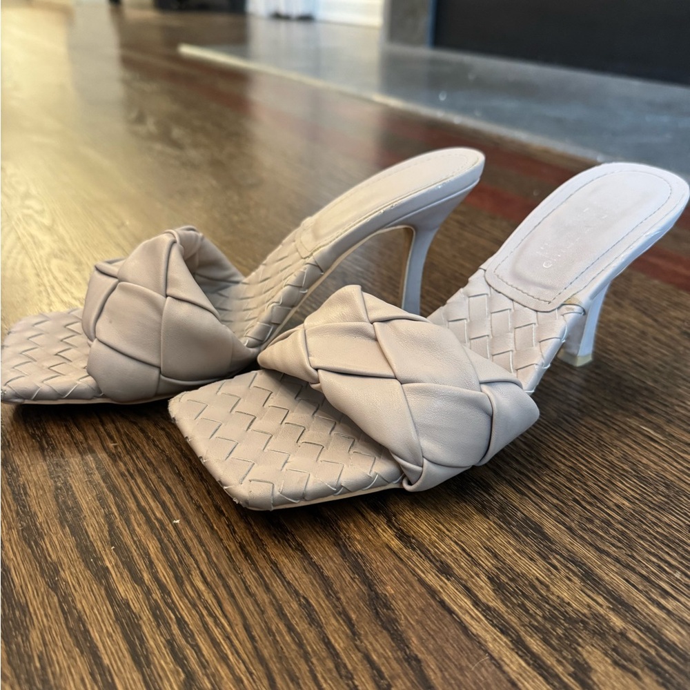 Cape Robbin Square Toe Mule Woven Sandals